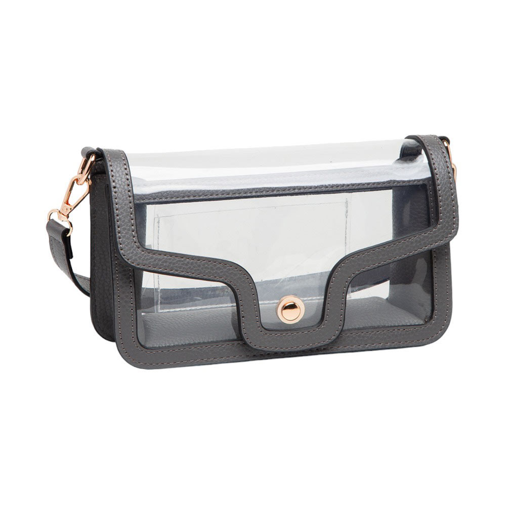 Gray Solid Faux Leather Transparent Rectangle Shoulder Bag, is sophisticated and stylish. Crafted with durable, high-quality faux leather, it features a transparent rectangular shape for a chic look. Carry it to your next dinner date or social event to add a touch of elegance. Perfect Gift for fashion enthusiasts.