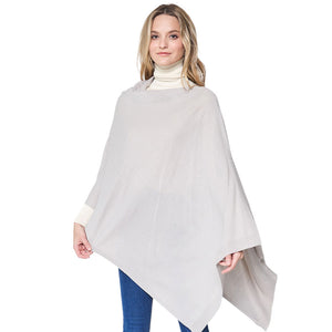 Gray Solid Scarf Poncho, with the latest trend in ladies' outfit cover-up! The high-quality poncho is soft, comfortable, and warm but lightweight. It's perfect for your daily, casual, party, evening, vacation, and other special events outfits. A fantastic gift for your friends or family.