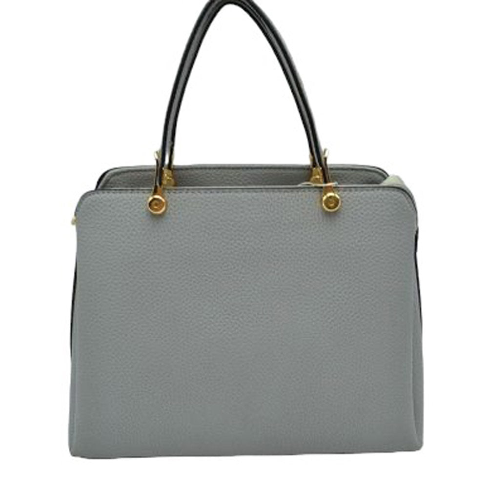 Gray Textured Faux Leather Top Handle Tote Bag, is designed with state-of-the-art faux leather. It features a textured design and a comfortable top handle for easy carrying. Its spacious interior allows you to carry your everyday necessities in style. Perfect for any occasion or everyday use making it a great gift choice.