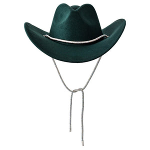 Green Bling Band Strap Cowboy Fedora Panama Hat, is the perfect combination of style and sophisticated design. The luxurious hat features a sleek bling band strap, making it an ideal choice for any occasion. Perfect gift idea for fashion forwarded, traveler friends, and family members