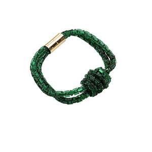 Green Bling Knot Magnetic Bracelet, enhance your attire with this beautiful bracelet to show off your fun trendsetting style. It can be worn with any daily wear such as shirts, dresses, T-shirts, etc. It's a perfect birthday gift, anniversary gift, Mother's Day gift, holiday getaway, or any other event.