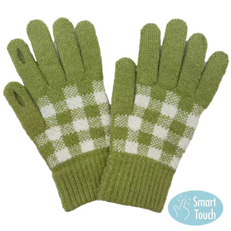 Green Buffalo Check Smart Touch Gloves, Stay warm and connected with these. These gloves are designed to keep you comfortable. Utilizing fingertip capacitive touch technology, these gloves provide full dexterity and control of your device so you never have to worry about interrupted use.