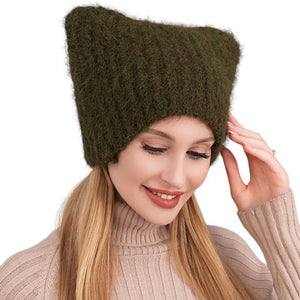 Green Cat Knit Beanie Hat, Stay warm this winter with these hats! This knitted beanie is made from high-quality polyester for maximum insulation and durability. It features a fashionable and fun cat design, perfect for any cat lover. A perfect gift choice for your close people in the winter season.