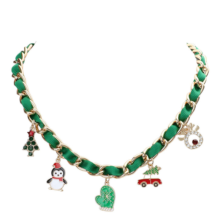 Green Christmas Tree Santa Hat Penguin Glove Car Rudolph Pendant Necklace, enhance your beauty and make a beautiful & unique outlook with these pendant necklace. Embrace the spirit of Christmas with Christmas-themed awesome pendant necklace. These necklaces are the perfect choice for this festive season, especially this Christmas. These necklace will add on your earlobes & bring a smile of joy to those who look at you. 