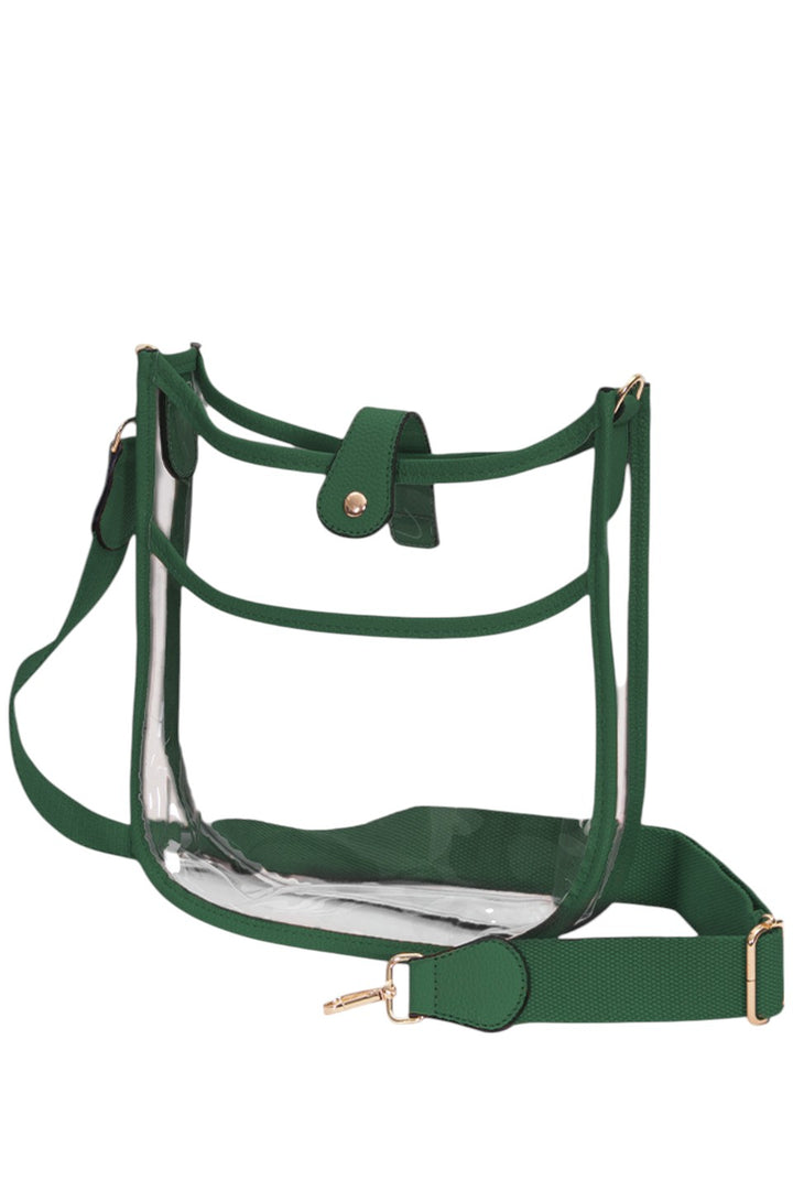 Clear Stadium Concert Crossbody Bag is expertly crafted to comply with strict venue security policies, featuring a fully transparent design for quick inspection. Its lightweight, durable construction ensures comfort and longevity, while the adjustable crossbody strap provides a secure, hands-free fit. Perfectly sized to hold essentials like tickets, phones, and wallets, this bag combines practicality with convenience for seamless access at concerts and stadium events.