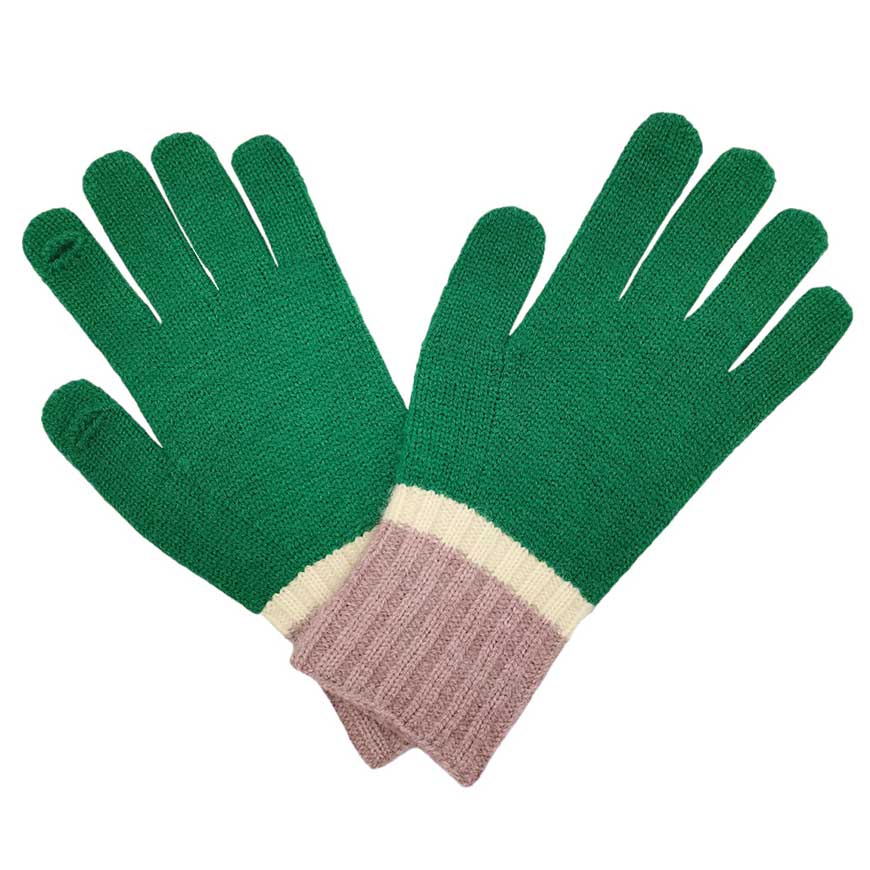 Green Color Block Knit Gloves, stay cozy and make a festive statement this winter with these gloves. These gloves feature a stylish color block pattern, so you can stay warm in style. These Gloves are a fashionable way to complete any outfit. Perfect Gift for Birthday, Christmas, Holiday, Anniversary gift for your loved One.