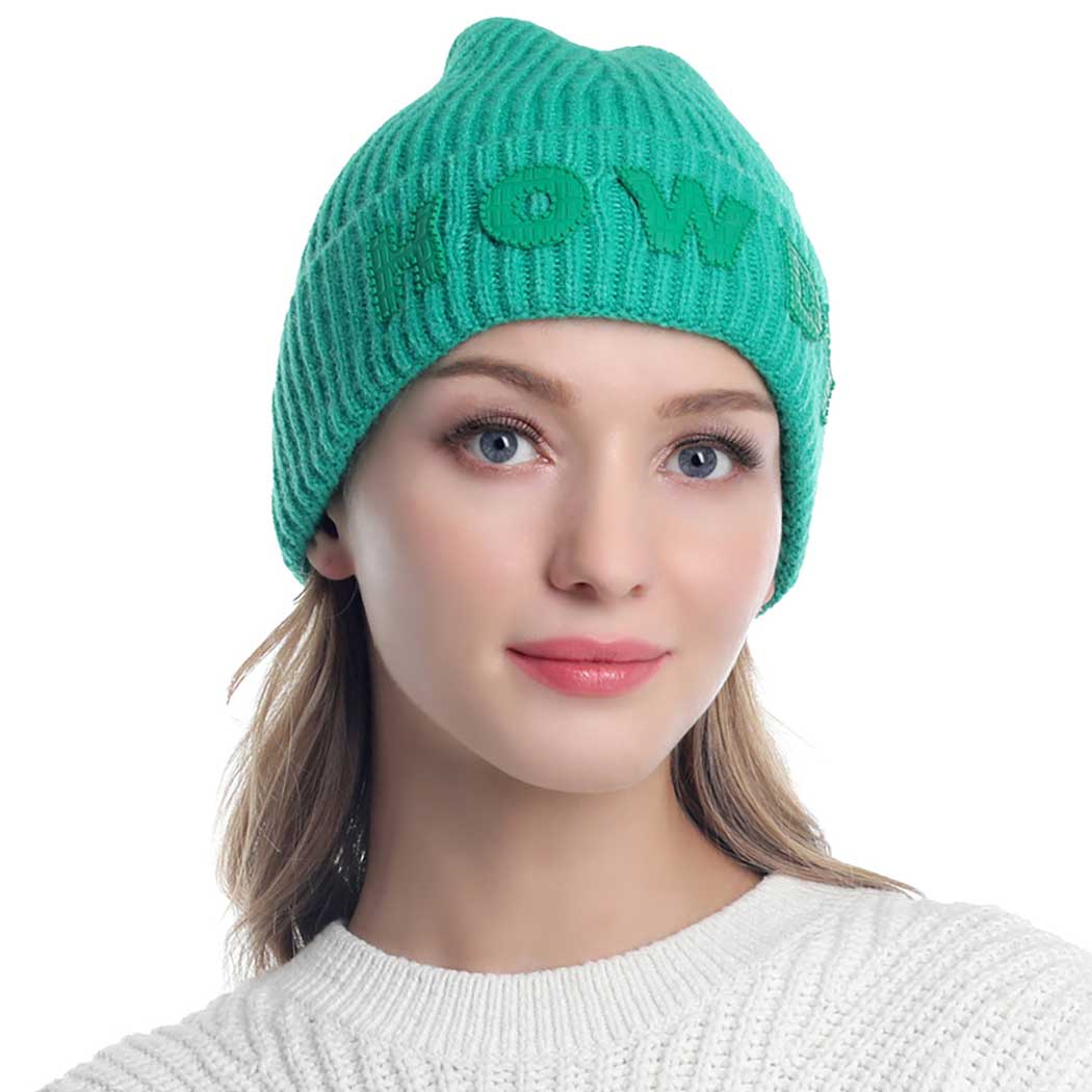 Green Howdy Message Knit Beanie Hat, wear this beautiful beanie hat with any ensemble for the perfect finish before running out the door into the cool air. It perfectly meets your chosen goal.  Perfect gift item for Birthdays, Christmas, Stocking stuffers, Secret Santa, holidays, anniversaries, Valentine's Day, etc. 
