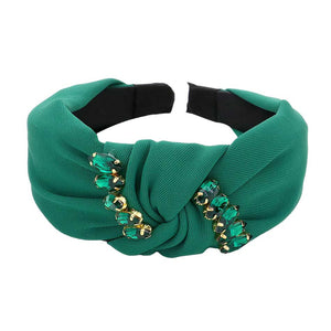 Green Marquise Stone Embellished Knot Burnout Headband, get ready with this marquise stone knot headband to receive the best compliments on any special occasion. This classy marquise stone headband is perfect for parties, Weddings, and Evenings. Awesome gift for anniversaries, Valentine’s Day, or any special occasion.