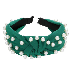 Green Pearl Embellished Knot Burnout Headband, create a natural & beautiful look while perfectly matching your color with the easy-to-use this headband. Add a super neat and trendy knot to any boring style. Perfect for everyday wear, any occasion, outdoor festivals, and more. Awesome gift idea for your loved one or yourself.