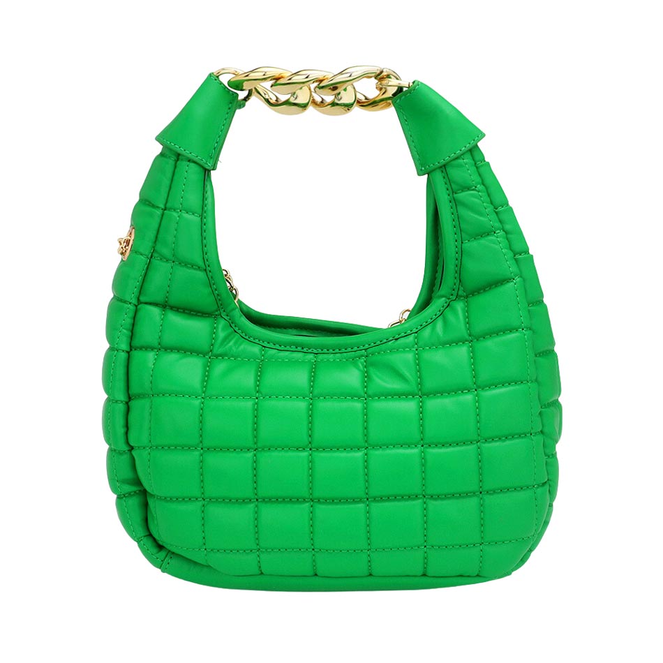 Green Quilted Soft Tote Crossbody Bag,  the interior has enough capacity for keys, phones, cards, sunglasses, purses, lipsticks, books, and water bottles. A wonderful gift for your lover, family, and friends. Perfect for traveling, beach, parties, shopping, camping, dating, and other outdoor activities in daily life.