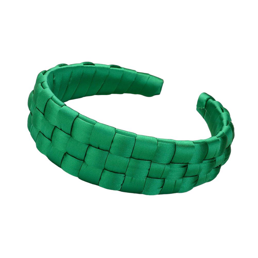 Green Introducing our luxurious Satin Braided Headband made with high quality satin for a sleek and elegant look. Enhance your hairstyle with this versatile accessory that adds a touch of sophistication to any outfit. Perfect for any occasion, our headband provides both style and functionality. An ideal gift for loved one.