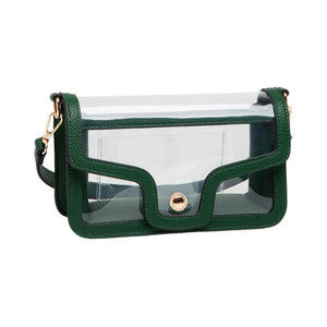 Green Solid Faux Leather Transparent Rectangle Shoulder Bag, is sophisticated and stylish. Crafted with durable, high-quality faux leather, it features a transparent rectangular shape for a chic look. Carry it to your next dinner date or social event to add a touch of elegance. Perfect Gift for fashion enthusiasts.