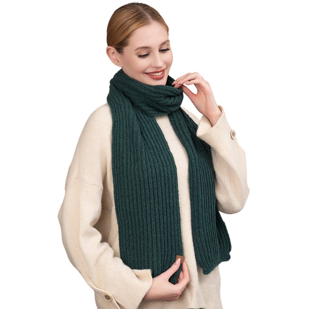 Green Solid Knit Oblong Scarf, Look stylish and stay warm. Its lightweight yet durable construction will ensure long-lasting comfort and warmth while its iconic design will differ you from the crowd. An excellent Fall-Winter gift choice for your parents, family members, loved ones, friends, or yourself.