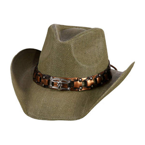 Green Steer Head Pointed Faux Leather Band Straw Cowboy Hat, Stay stylish and comfortable with our modern cowboy hat. Made with high-quality paper materials, this hat features a classic pointed design and a faux leather band with a steer head embellishment. Perfect for any outdoor or western-inspired event.