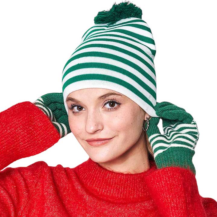 Black Two-Tone Striped Pom Pom Beanie Hat, is bound to keep you warm and fashionable. This sleek beanie is designed with striped, two-tone coloring for a timeless look, and topped with a playful pom pom for a touch of fun. Enjoy cold-weather coziness. Give this piece to your loved ones as a gift on the Christmas days.