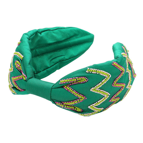 Add some zig-zags and a hint of chevron to your outfit with this fun Green Zigzag Chevron Patterned Headband! It'll keep your hair in place with its unique patterned design. Perfect for any occasion, dress it up or dress it down, you can't go wrong! Perfect for everyday wear, outdoor festivals, Birthday Gift and more. 