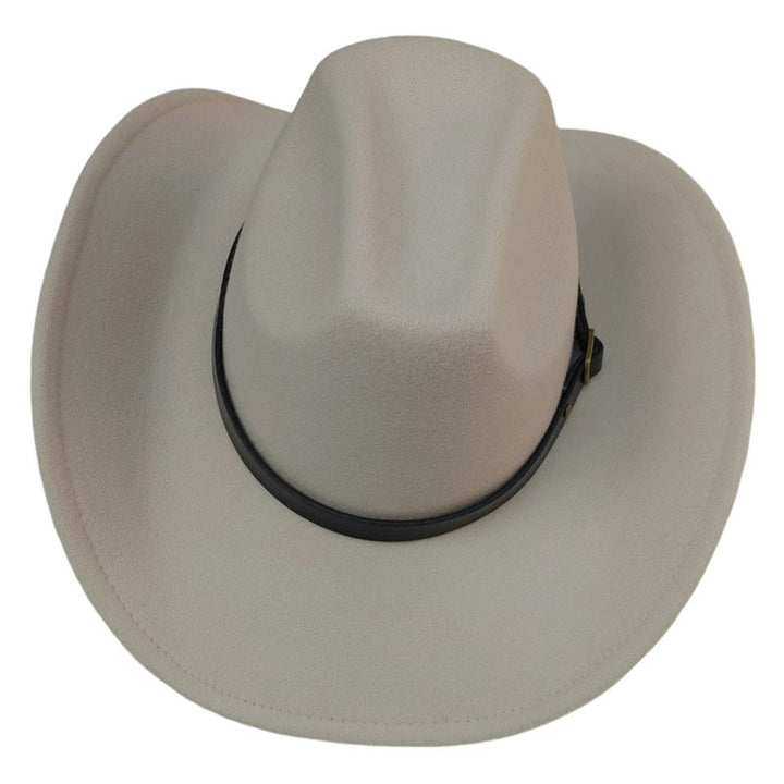 Grey-Faux Leather Belt Pointed Western Cowboy Fedora Hat, Made with high-quality faux leather, this fedora hat features a pointed design and a belt for added style. Perfect for any occasion, it's the perfect accessory for any fashion-savvy individual. Upgrade your look with this must-have hat.