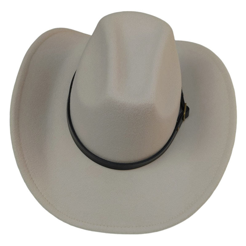 Grey-Faux Leather Belt Pointed Western Cowboy Fedora Hat, Made with high-quality faux leather, this fedora hat features a pointed design and a belt for added style. Perfect for any occasion, it's the perfect accessory for any fashion-savvy individual. Upgrade your look with this must-have hat.