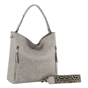 Grey Faux Leather Fashion Hobo Handbag with Guitar Strap, you can adjust according to your style can be used as crossbody. Look like the ultimate fashionista with these Hobo Handbag! Add something special to your outfit! This fashionable bag will be your new favorite accessory. Perfect Birthday Gift, Anniversary Gift, Mother's Day Gift, Graduation Gift, Valentine's Day Gift.