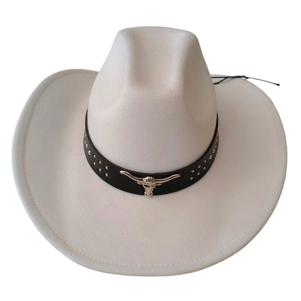 Grey-Steer Head Pointed Western Belt Pointed Cowboy Fedora Hat is a versatile accessory that adds a touch of Western flair to any outfit. With its pointed design and steer head embellishment, it is both stylish and functional. Made with high-quality materials, it is a durable and long-lasting addition to your wardrobe.