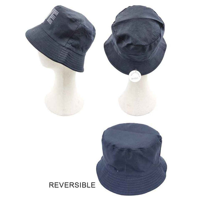 LOVE Message Solid Reversible Bucket Hat - Black - Bucket Hats