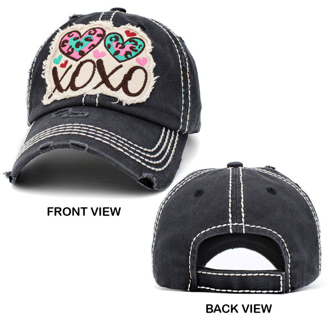 XOXO Message Vintage Baseball Cap - Yellow - Baseball Caps