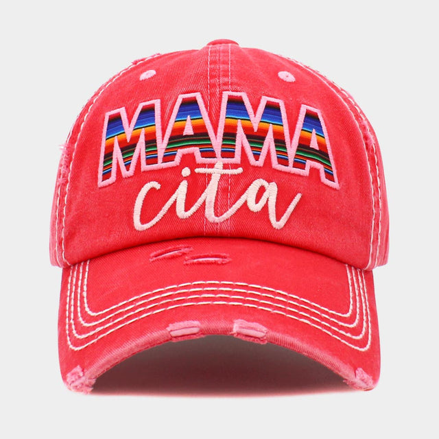 Madeline Love Pink Serape MAMA CITA Message Vintage Baseball Cap - Hats