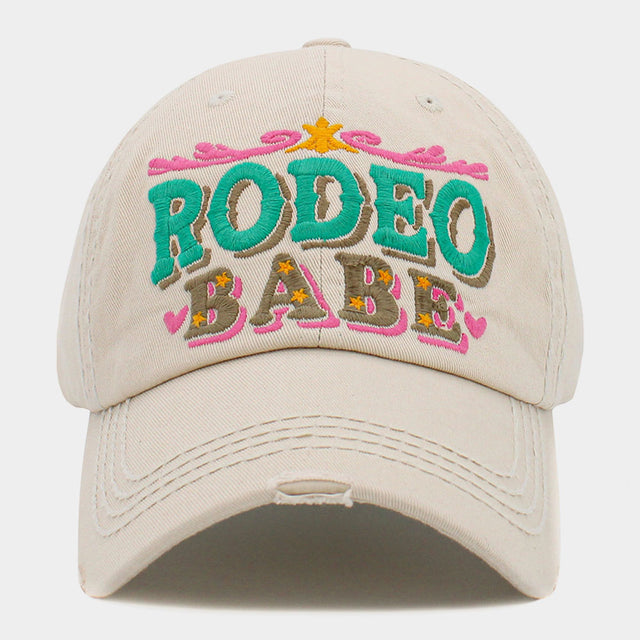 Madeline Love Beige RODEO BABE Message Vintage Baseball Cap - Hats