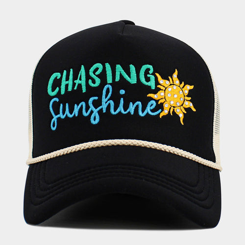 CHASING SUNSHINE Mesh Back Trucker Hat - Black