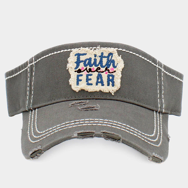 Madeline Love Khaki Faith Fear Vintage Visor Hat - Hats