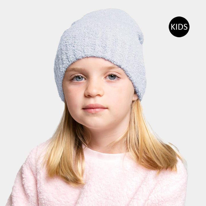 Light Blue Solid Kids Beanie Hat