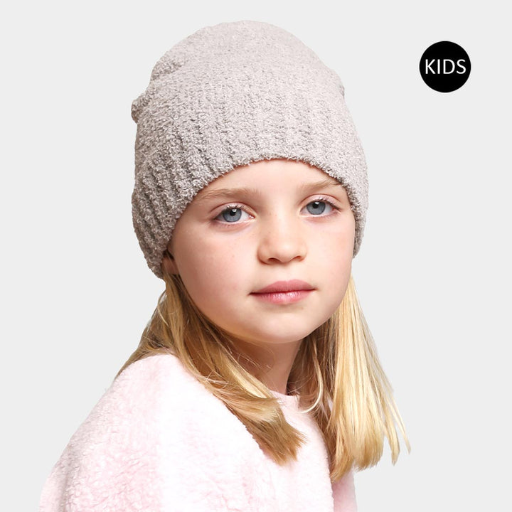 Gray Solid Kids Beanie Hat