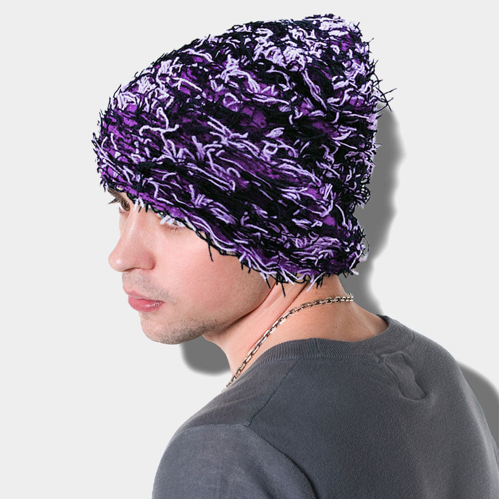 Distressed Knitted Fuzzy Winter Beanie Hat – Madeline Love