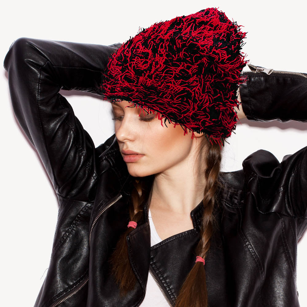 Distressed Knitted Fuzzy Winter Beanie Hat – Madeline Love