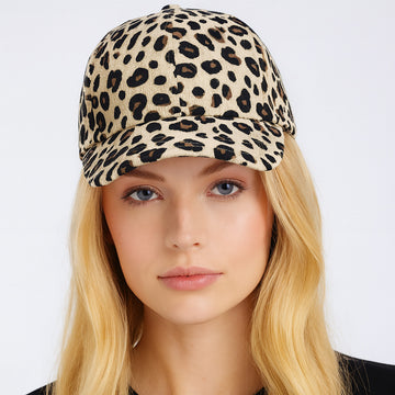 Madeline Love Camel, Leopard Leopard Print Baseball Cap - Hats