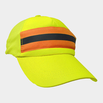 Madeline Love Lime, Neon Stripe Pointed Neon Baseball Cap - Hats