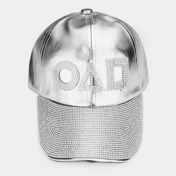 Madeline Love Rhodium Squid Game Bling Circle Triangle Square Accented Baseball Cap - Hats