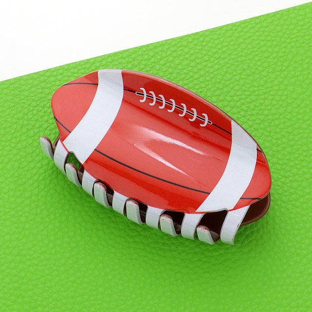 Madeline Love Brown Football Acrylic Hair Claw Clip - Hair Accessories