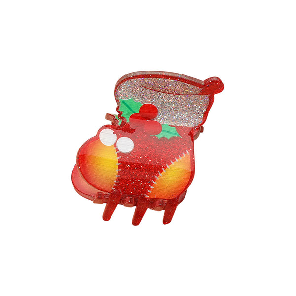 Multi Red Christmas Socks Hair Claw Clip