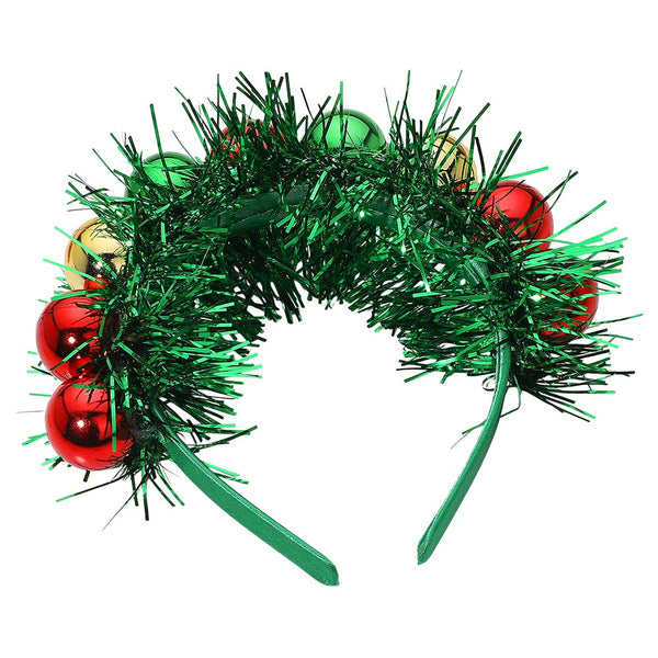 Green Festive Holiday Ornament Tinsel Headband