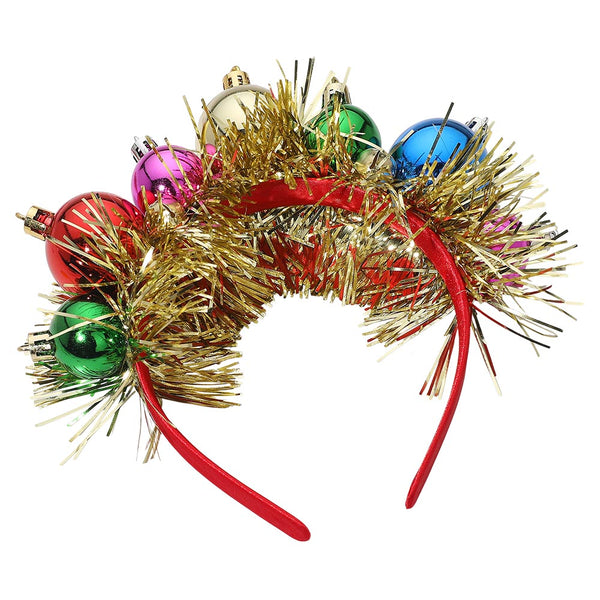 Red Festive Holiday Ornament Tinsel Headband