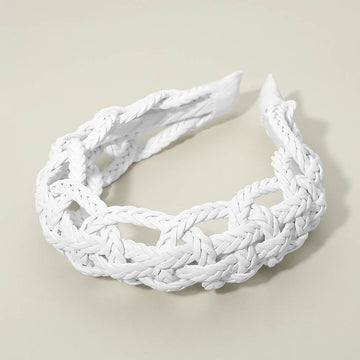 Madeline Love White Wide Intricate Braided Wide Headband - Hair Accessories