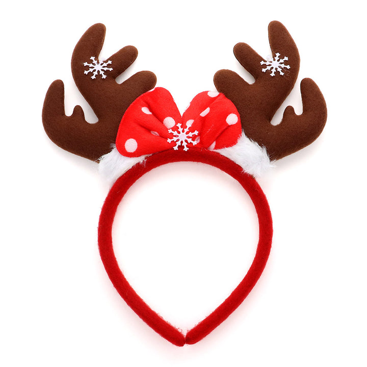 Red Snowflake Pointed Rudolph Headband