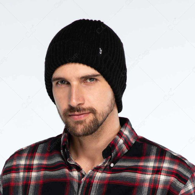 C.C Ribbed Knit Beanie - Unisex Hats