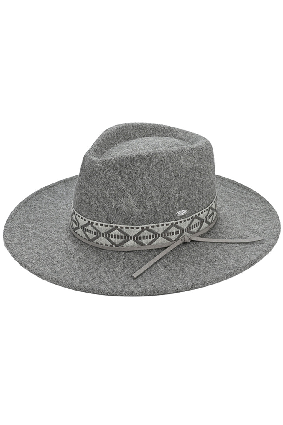 C.C Geometric Trim Band Vegan Felt Panama Hat – Madeline Love display picture 3