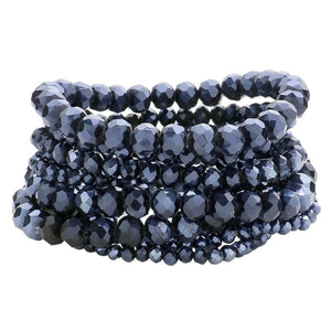 Hematite 9PCS Faceted Bead Stretch Bracelets, is a timeless treasure, coordinate this 9 pieces Beaded  bracelet with any ensemble from business casual to everyday wear. Beautiful faceted Beads which are a perfect way to add pop of color and accent your style. Adds a touch of nature-inspired beauty to your look.