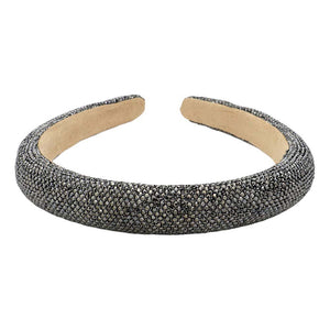 Hematite Bling Padded Headband, Indulge in luxury with our special headband. Featuring a beautiful and glamorous design, this headband is adorned with dazzling bling for a touch of elegance. The padded construction ensures comfort during wear, perfect for adding a touch of sophistication to any outfit.