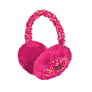 Hot Pink C.C Faux Fur Sequin Earmuff, this earmuff is designed with a faux fur and sequin finish for style and warmth. This is the perfect winter accessory for any occasion or any outdoor activity. It is lightweight and adjustable, offering comfort and superior insulation against cold temperatures. Perfect winter gift choice.