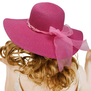 Hot Pink Rhinestone Pearl Twisted Bow Band Pointed Straw Sun Hat, Step into the sun with style and elegance with our straw sun hat. Adorned with beautiful rhinestones and pearls, this hat is perfect for any outdoor occasion. Stay cool and protected while looking chic and sophisticated. Make a statement with this!