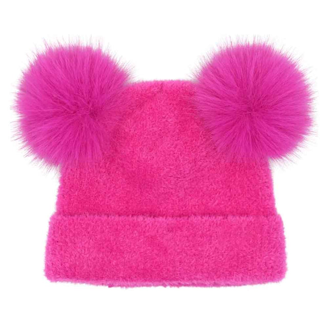 Hot Pink BABY Chenille Double Pom C.C Beanie offers a cozy, soft chenille fabric designed to keep your little one warm and comfortable during chilly days. Featuring a stylish double pom-pom detail, this beanie combines practical warmth with a charming look, making it an ideal accessory for infants. Its gentle stretch ensures a snug, secure fit without irritation on delicate skin. Perfect for everyday wear, this beanie provides reliable insulation while adding a cute finishing touch to any baby outfit.